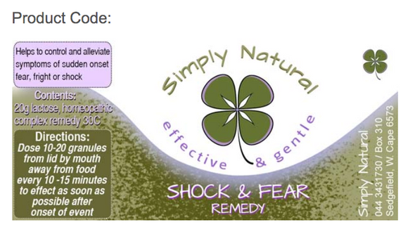 Simply Natural Shock & Fear Remedy 20g