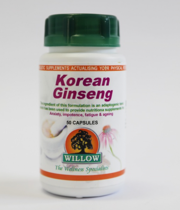 Willow Korean Ginseng 50 Capsules